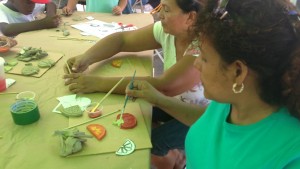 at the tile making tables